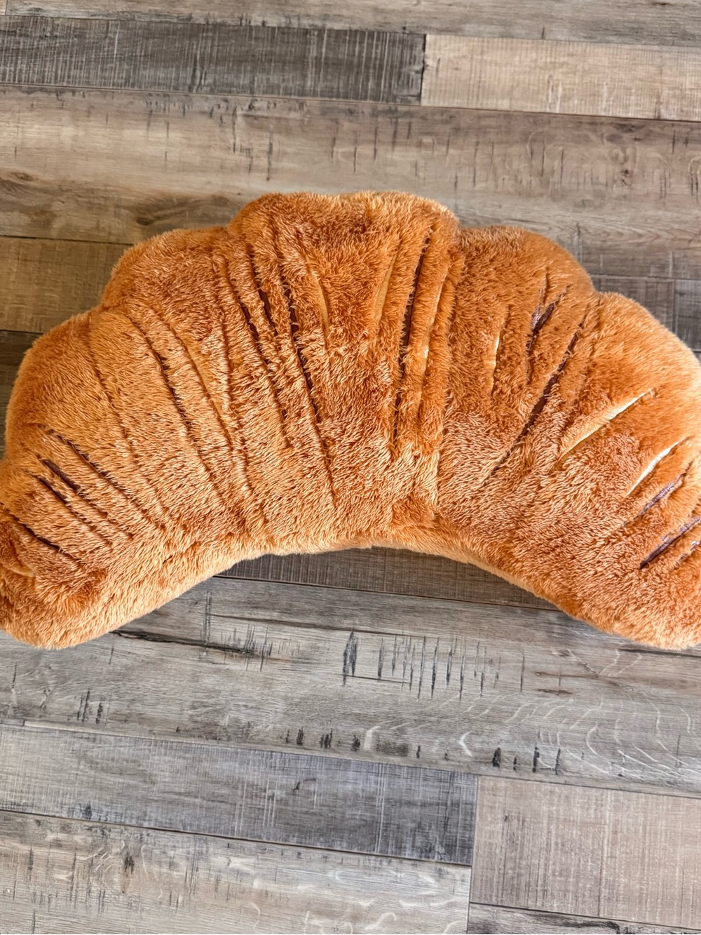 Cost Plus World Market Plush Rust Orange Throw Pillow croissant